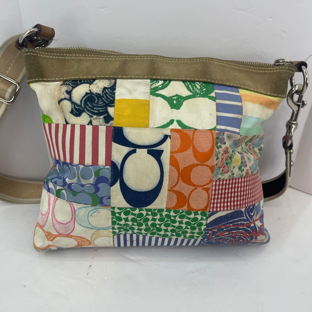 Coach Hampton LARGE Patchwork Crossbody Bag 10"x1… - image 8